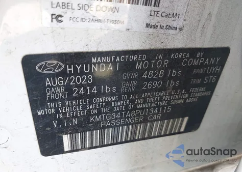 2023 Genesis G70 2.0T Awd из США, поврежденный, VIN KMTG34TA8PU134115